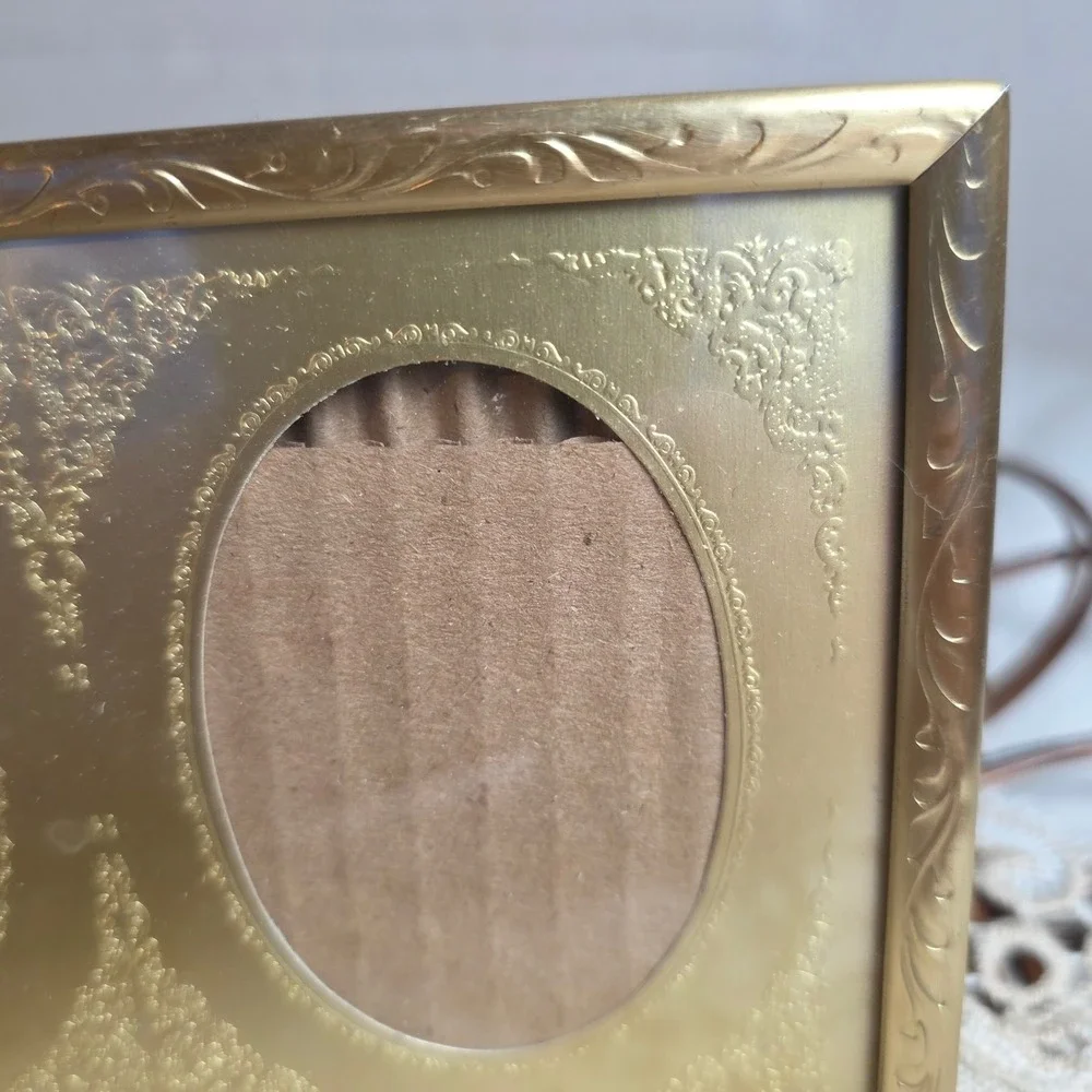Vintage Gold Filigree Double Oval Picture Frame Ornate Hollywood Regency Decor